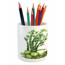 Panda Bear Bamboo Pencil Pen Holder