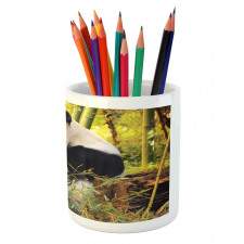 Panda Sitting in Forest Pencil Pen Holder