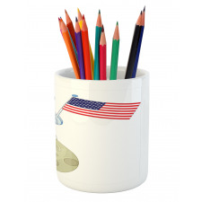 Astronaut on Moon Cartoon Pencil Pen Holder