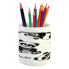 Hand Drawn Panda Poses Pencil Pen Holder