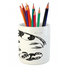 Hand Drawn Panda Poses Pencil Pen Holder