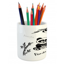 Hand Drawn Panda Poses Pencil Pen Holder