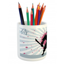 Cartoon Dark Color Samurai Pencil Pen Holder