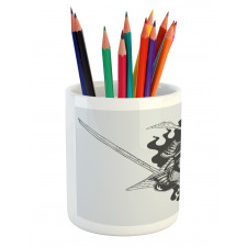 Ghost Ninja Fire Oriental Pencil Pen Holder