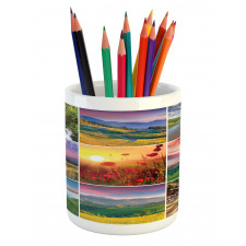 Summer Home Landscape Pencil Pen Holder