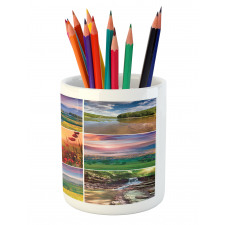 Summer Home Landscape Pencil Pen Holder