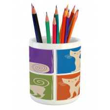 Cartoon Cats Emotions Pencil Pen Holder