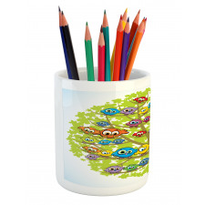 Canary Bird Fun Family Pencil Pen Holder