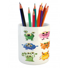 Cartoon Aliens Monsters Pencil Pen Holder