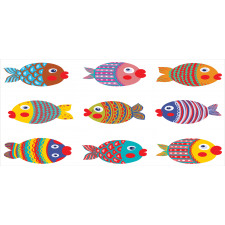 Folkloric Fish Family Pencil Pen Holder