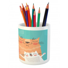 Kitty Couple Happy Pencil Pen Holder