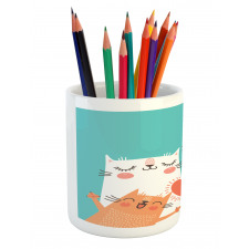 Kitty Couple Happy Pencil Pen Holder