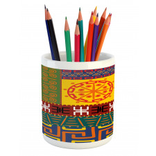 Primitive Tribal Pencil Pen Holder