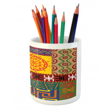 Primitive Tribal Pencil Pen Holder