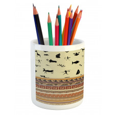 Primitive Native Animals Pencil Pen Holder