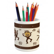 Cartoon Primitive Native Pencil Pen Holder