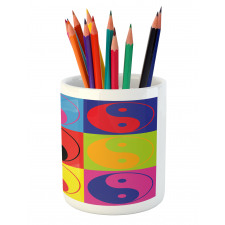 Ying Yang Hippie Pencil Pen Holder