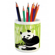 Panda in Bamboo Forest Pencil Pen Holder