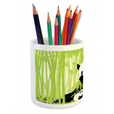 Panda in Bamboo Forest Pencil Pen Holder