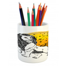 Zodiac Leo Art Pencil Pen Holder