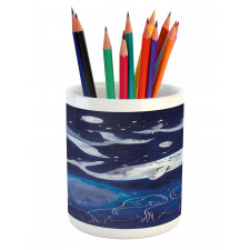 Space Universe Planet Pencil Pen Holder