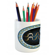 Aquarius Sign Pencil Pen Holder