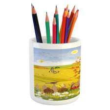 Autumn Garden Daisies Pencil Pen Holder