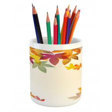 Maple Leaves Pastel Art Pencil Pen Holder