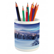 Mountain Peaks Snowy Pencil Pen Holder