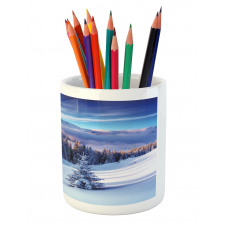 Mountain Peaks Snowy Pencil Pen Holder