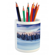 Mountain Peaks Snowy Pencil Pen Holder