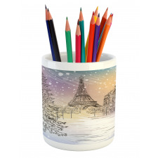 Winter Day at Paris Pencil Pen Holder