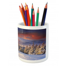 Mountains Pine Trees Pencil Pen Holder