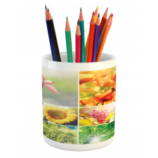 Flower Countryside View Pencil Pen Holder