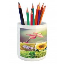 Flower Countryside View Pencil Pen Holder