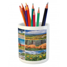 Springtime Countryside Pencil Pen Holder