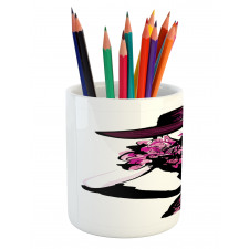 Woman in Floral Dress Pencil Pen Holder