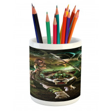 Fantasy Tiger Galaxy Pencil Pen Holder