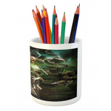 Fantasy Tiger Galaxy Pencil Pen Holder