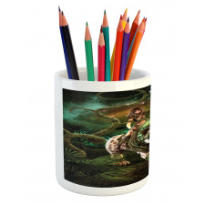 Fantasy Tiger Galaxy Pencil Pen Holder