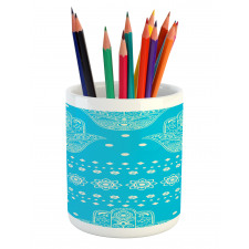 Eastern Cultural Floral Pencil Pen Holder