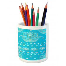 Eastern Cultural Floral Pencil Pen Holder