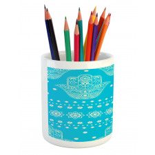 Eastern Cultural Floral Pencil Pen Holder