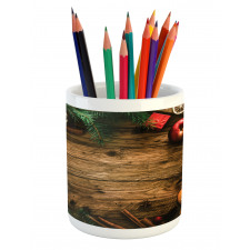 Rustic Lodge Wood Pencil Pen Holder