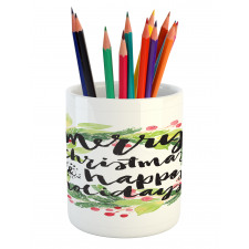 Wreath Red Berries Pencil Pen Holder