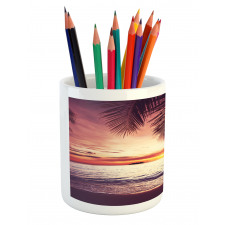 Sunset Ocean Waves Pencil Pen Holder