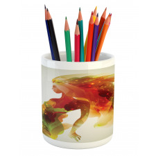 Girl Abstract Lady Pencil Pen Holder