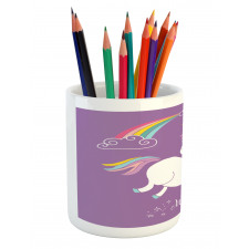 Purple Kids Rainbow Pencil Pen Holder