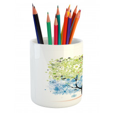 Flowers 4 Season Theme Pencil Pen Holder