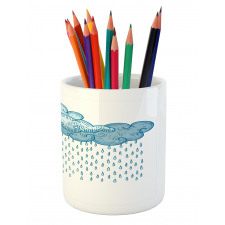 Rain Cloud Sketch Fall Pencil Pen Holder